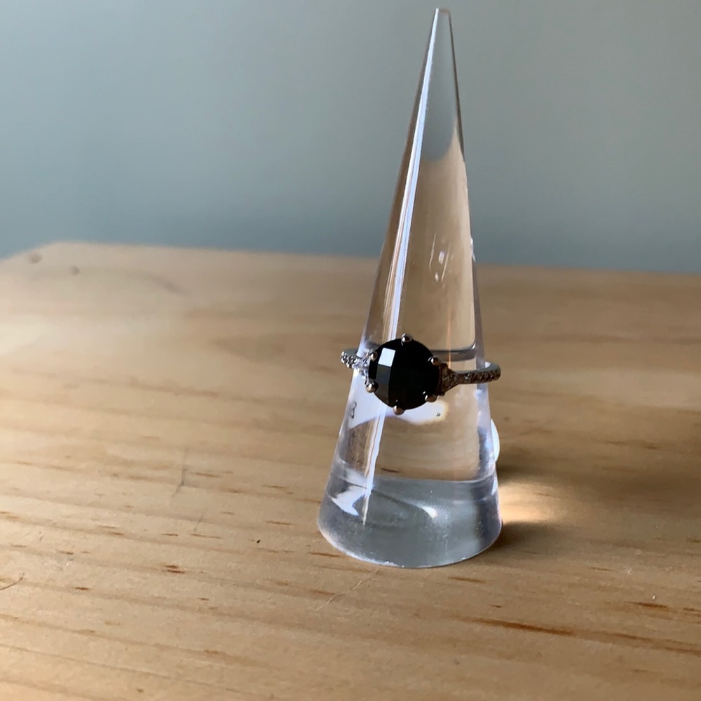 Black ring with sliver band